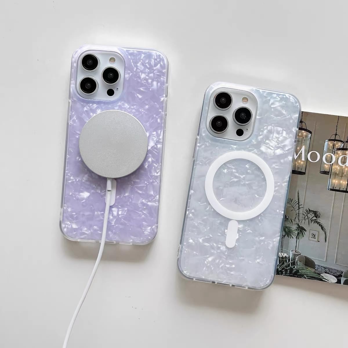 Nebula™ Opal Shell Magsafe Case White - iPhone Case